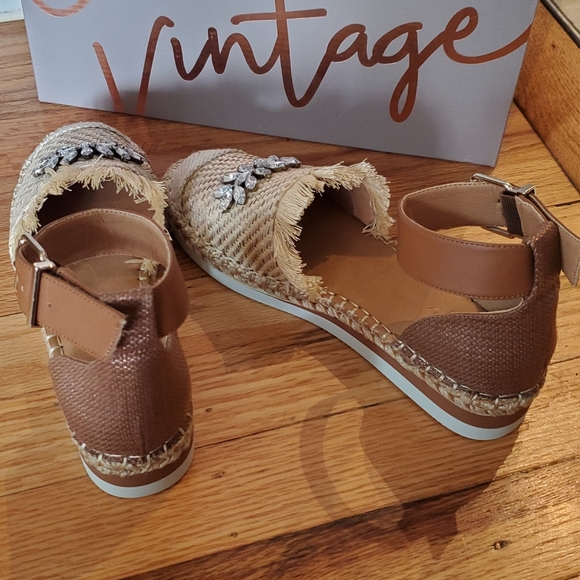 Ankle Strap Rhinestone Wedges - Picture 3 of 4